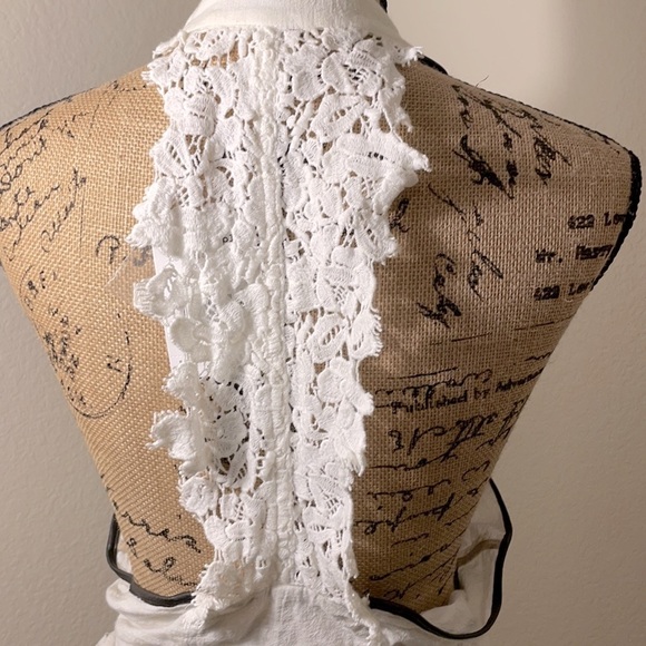 Free People Leather and Lace Boho Vest - Picture 4 of 15